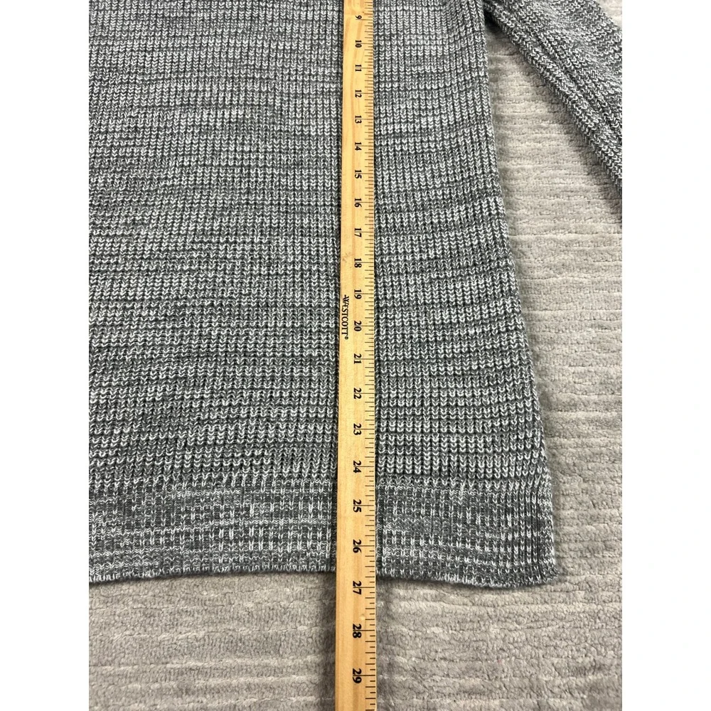 Arizona Jean Co Sweater Women Medium Grey V-Neck Lattice Strappy Chunky Knit Top